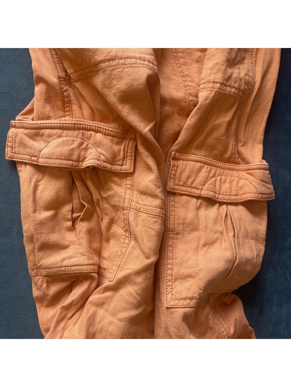 Pilcro Orange Wide-Leg Linen Pants - Picture 5 of 15